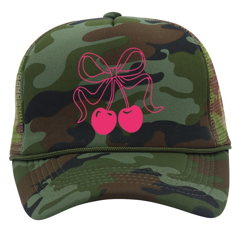 CHAMPAGNE BOW TRUCKER HAT W/CHAIN - WHITE/RED main image 0
