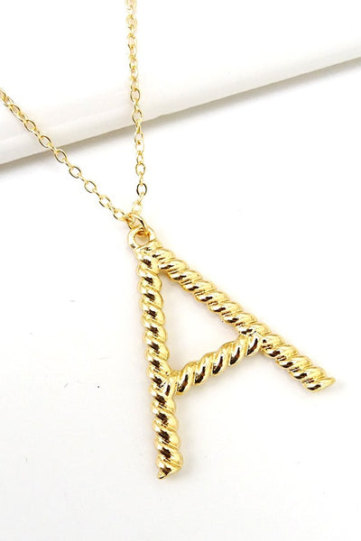 Etched initial necklace | 130143809