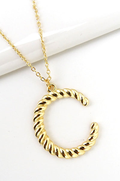 Etched initial necklace | 130143809