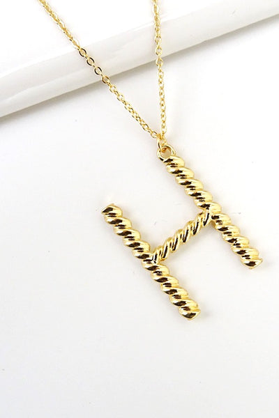 Etched initial necklace | 130143809