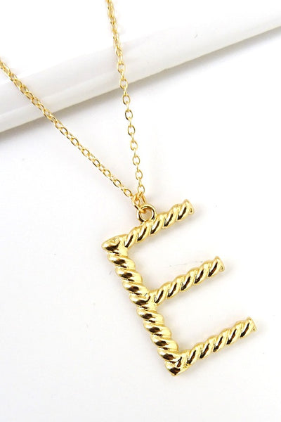 Etched initial necklace | 130143809