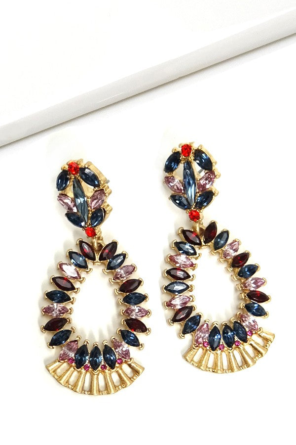 RHINESTONE DROP EARRINGS  | 470313164