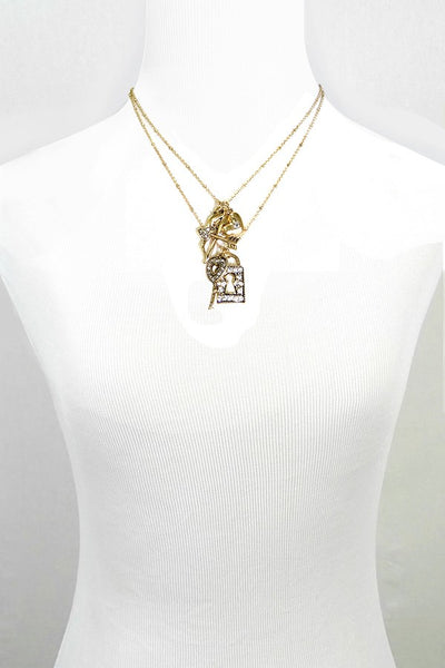 KEY AND LOCK CHARM NECKLACE | 250145283