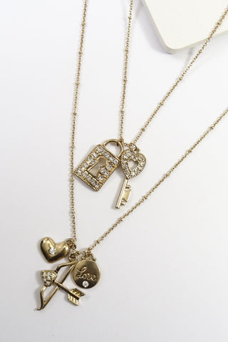 KEY AND LOCK CHARM NECKLACE | 250145283