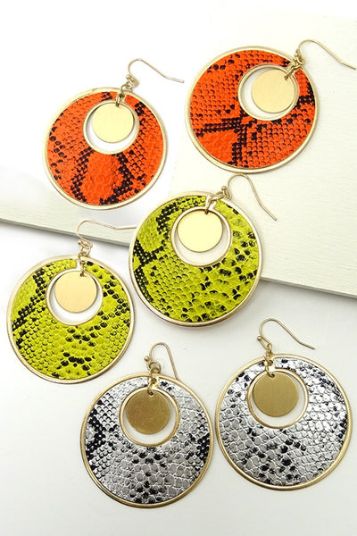 SNAKE PRINT EARRINGS | 5103190308117