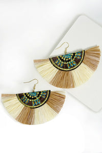 Raffia fan shape earring | 250338971