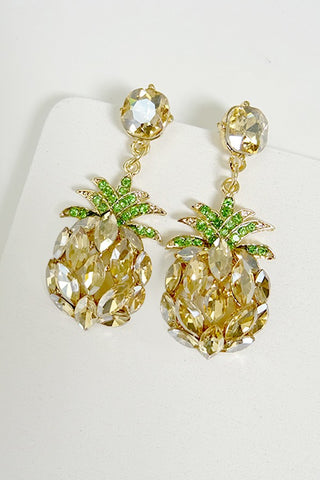 RHINESTONE PINEAPPLE EARRINGS | 250338945