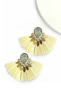 WIDE WING RHINESTONE STUD EARRINGS  | 250338884