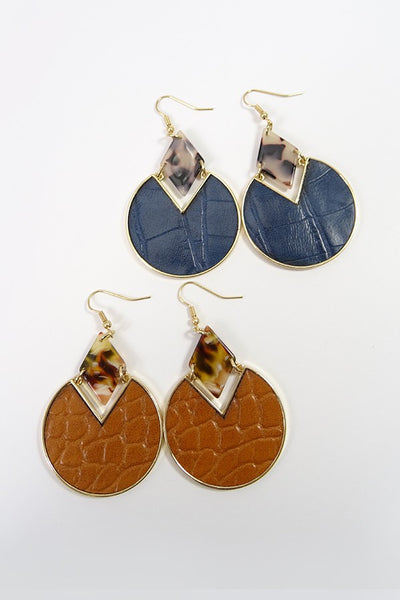 FAUX LEATHER DROP EARRINGS | 51E80416