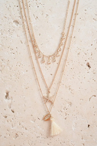 Bead and Seashell Necklace| 260191350