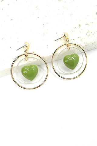 HEART ACRYLIC CIRCLE EARRING | 31037018