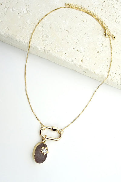 DRUZY STONE W FLOWER PENDANT NECK | 31017078