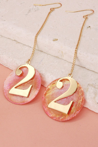 ECCENTRIC NUMBER 2 SHELL DROP EARRING | 31E8012