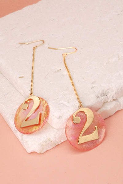 ECCENTRIC NUMBER 2 SHELL DROP EARRING | 31E8012