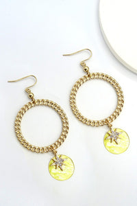 CIRCLE CHUNKY CHAIN SHELL DROP EAR | 31E8037