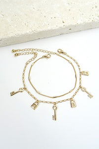 LOCK & KEY CHARM BRACELET | 31047033