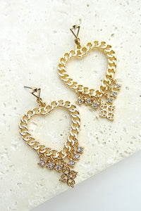 HEART SHAPE CHUNKY CHAIN EARRINGS | 31E8028