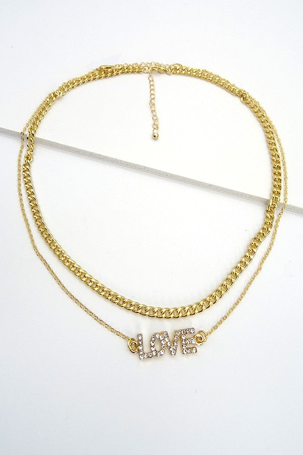 2 ROW CHAIN AND LOVE PENDANT | 60N20027262