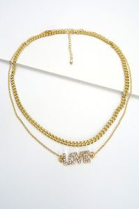 2 ROW CHAIN AND LOVE PENDANT | 60N20027262