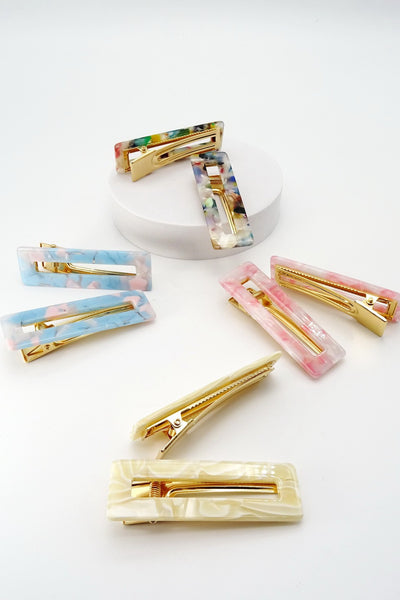 CELLULOSE RETRO IRIDESCENT HAIR CLIP SET | 25101414