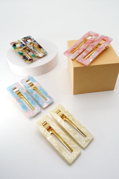 CELLULOSE RETRO IRIDESCENT HAIR CLIP SET | 25101414