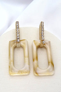 MARBLE DESIGN SQUARE EARRINGS | 260394348