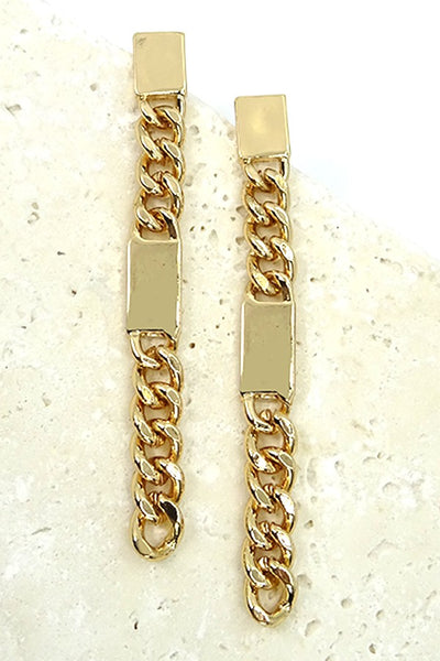 CHUNKY CHAIN LINEAR EARRING | 26E94502