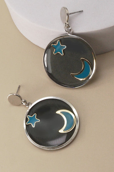 STAR & MOON EPOXY RESIN  DROP EAR | 31E9090