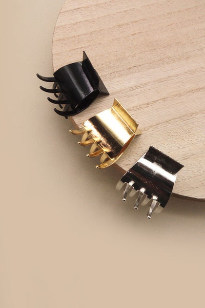 SMALL SET OF 3 METALLIC HAIR CLAW CLIPS | 40H441