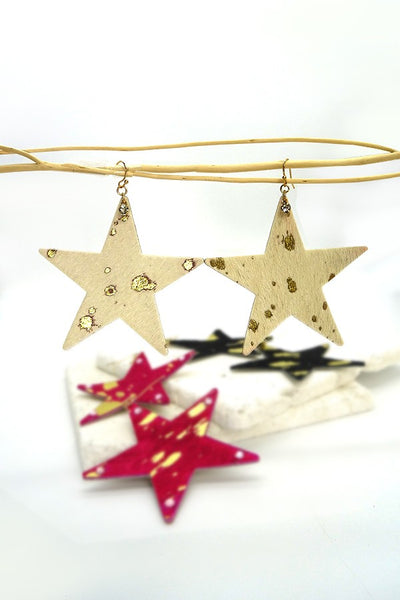 Star shape, faux leather with gold foil accent | 51E2101302