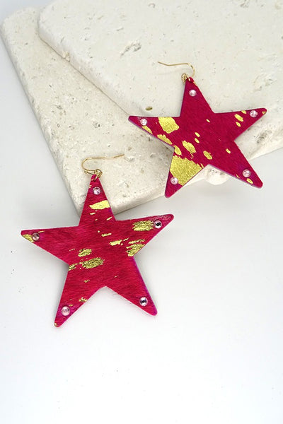 Star shape, faux leather with gold foil accent | 51E2101302