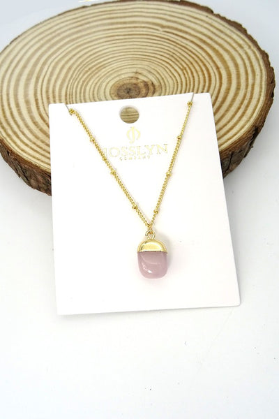 Simple natural stone boho necklace | 25N082