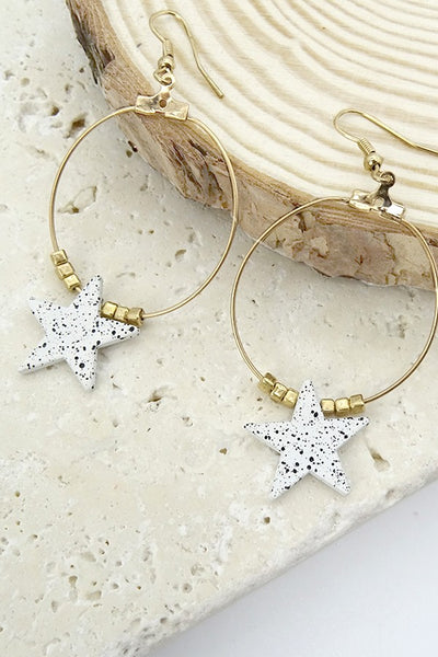 STAR & BEADS DANGLE DROP EARRING | 51E2102005