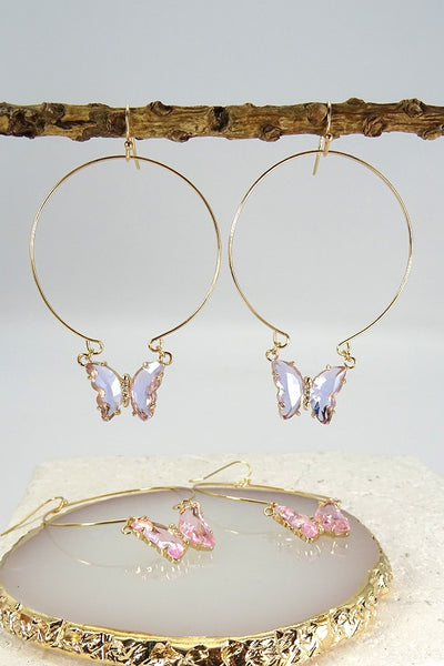 Crystal iridescent Butterfly earring | 47E13530