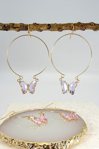 Crystal iridescent Butterfly earring | 47E13530