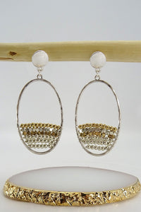 Multi metal bead earring | 21E0235