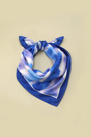 TIE DYE PRINT SILKY FEEL BANDANA SCARF | 40SC615