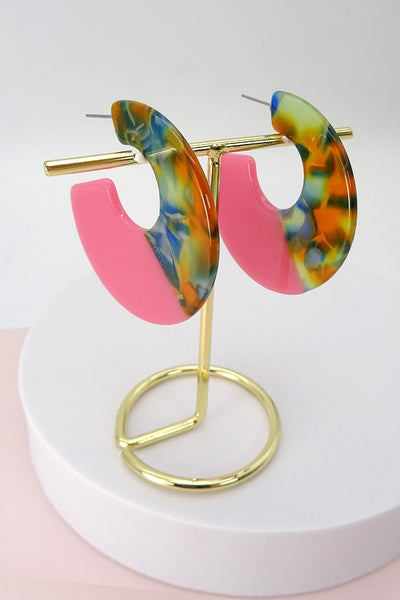 ACRYLIC PLASTIC HOOP EARRING | 51E20115