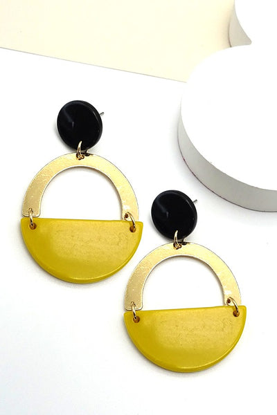 MIXED MEDIA GEO DROP EARRING | 26E0289