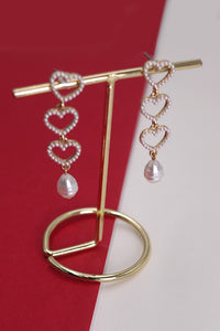 PEARL HEART DROP EARRINGS | 31E03408