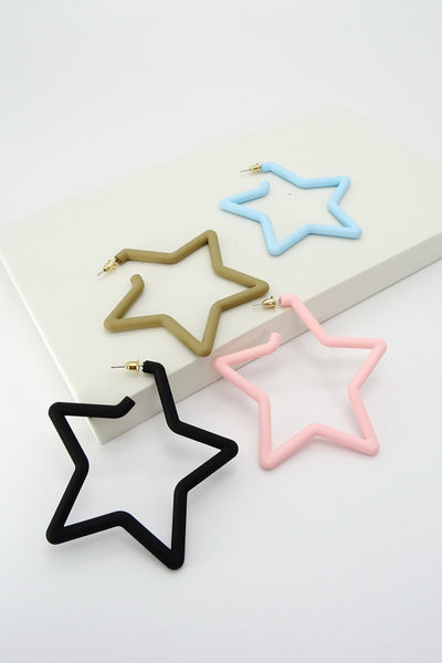 MATT STAR SHAPE HOOP EARRING | 40E090