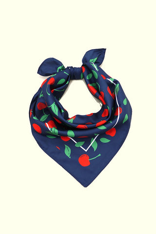 CHERRY SILKY FEEL BANDANA SCARF | 40SC613 CHERRY