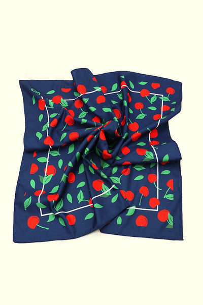 CHERRY SILKY FEEL BANDANA SCARF | 40SC613 CHERRY