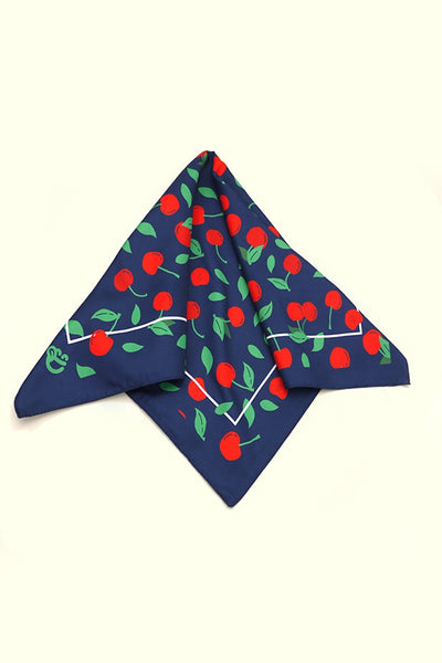 CHERRY SILKY FEEL BANDANA SCARF | 40SC613 CHERRY