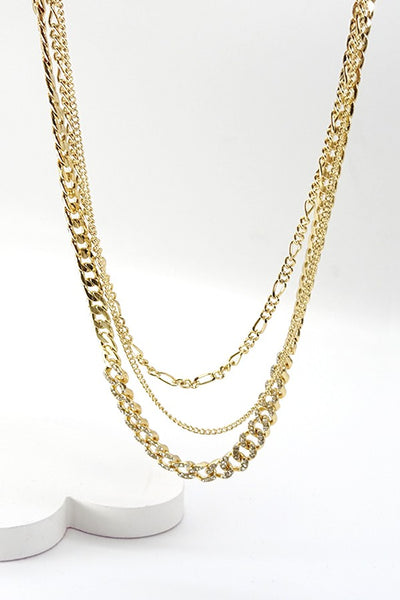 3 row rhinestone chain neck | 13N079