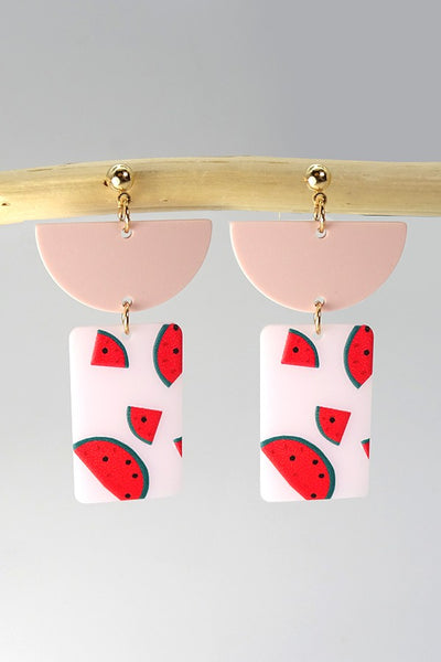 WATERMELON ACRYLIC DROP EARRING | 40E135