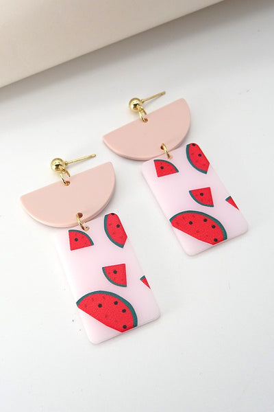 WATERMELON ACRYLIC DROP EARRING | 40E135