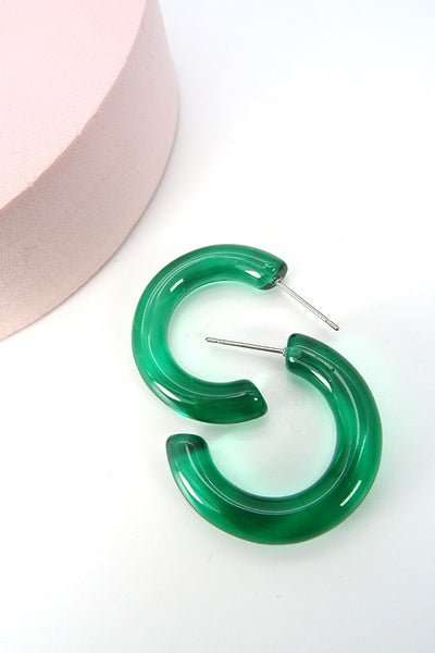 TRANSPARENT GLOSSY ACRYLIC RESIN EARRING | 40E159