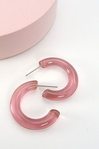 TRANSPARENT GLOSSY ACRYLIC RESIN EARRING | 40E159