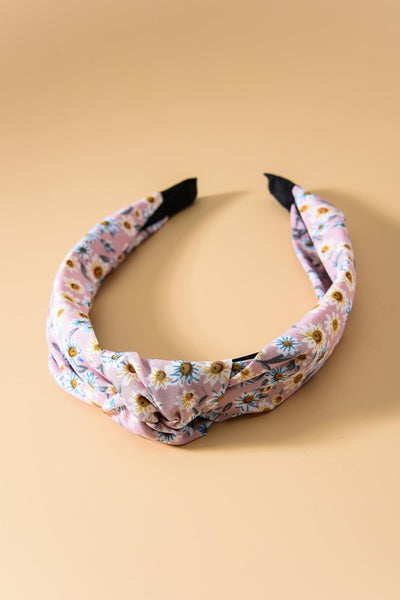 FLOWER PRINT KNOTTED HAIR BAND | 40HB243